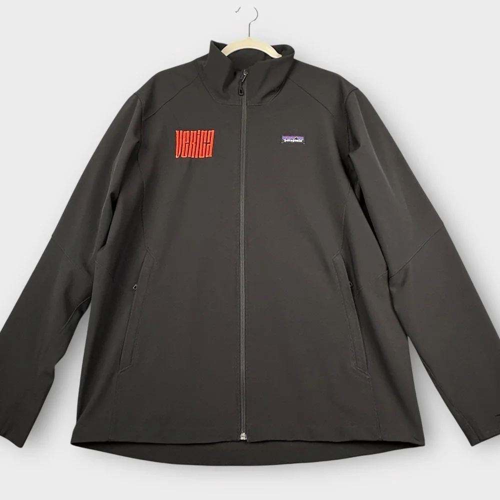 Patagonia Jacket Mens XL Black Softshell Adze Embroidered Full Zip 83525